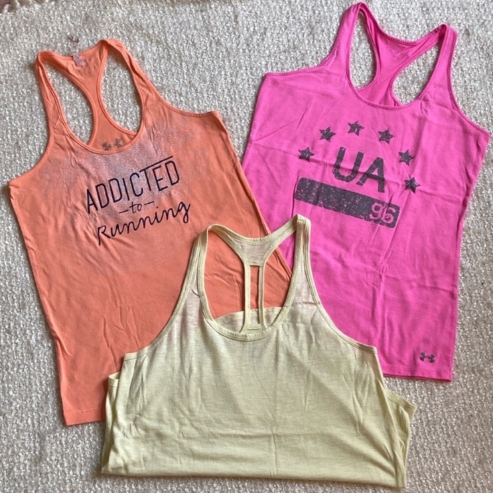 🥇UNDER ARMOUR WOMENS SIZE SMALL  RACERBACK TANK BUNDLE